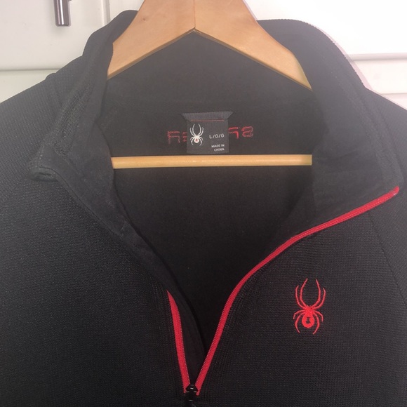 Spyder Quarter Zip Jacket - Men’s Large (Black / Red) - Picture 2 of 3
